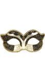 Goud-zwarte glitters hertogin oogmasker