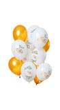 Gouden bruiloft Mr en Mrs ballonnen 12 stuks