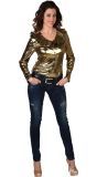 Gouden glimmende blouse vrouwen