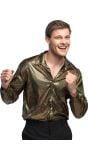 Gouden glitter disco blouse heren