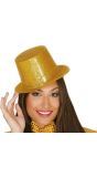 Gouden hoge hoed glitters
