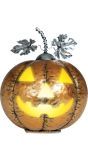 Gouden metalen pompoen met verlichting halloween
