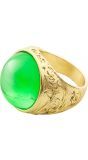 Gouden ring met groene edelsteen
