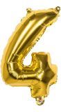 Gouden XL folieballon cijfer 4