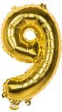 Gouden XL folieballon cijfer 9