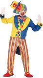 Grappig gekleurd kostuum clown