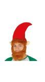 Grappige kerstelf muts met rode baard