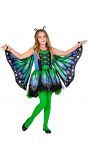 Groen gekleurde vlinder outfit met vleugels meisjes