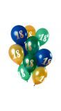 Groen gouden 18 jaar ballonnen 12 stuks