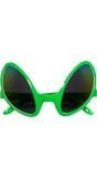 Groene alien feestbril