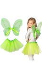 Groene bosfee vleugels en tutu