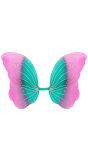 Groene en paarse vlinder vleugels glitter