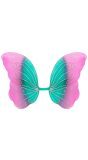 Groene en paarse vlinder vleugels glitter