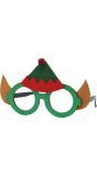 Groene kerst elf bril