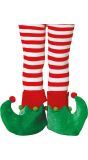 Groene kerst elf overzet schoenen