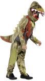 Groene skelet dino onesie