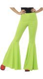 Groene wijde vrouwen broek 60s