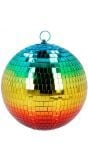 Grote regenboogkleurige discobal 20cm