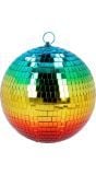 Grote regenboogkleurige discobal 20cm