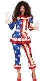 Halloween patriot USA killer clown kostuum dames