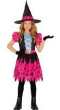 Halloween roze sterren heks jurkje kind