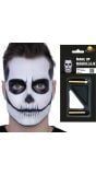 Halloween schedel zwart wit make up set