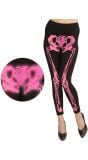 Halloween skelet legging neon roze