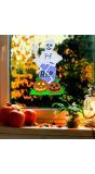 Halloween skelet raam sticker