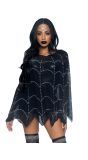 Halloween spinnenweb poncho met strass