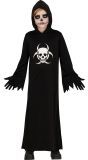 Halloween zwarte skull tuniek kind