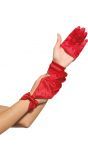 Halve handschoenen met strikje rood