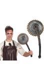 Hamer met cirkelzaag 55 cm halloween