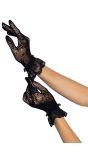 Handschoenen zwart gebloemd kant
