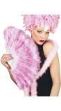 Handwaaier veren carnaval roze