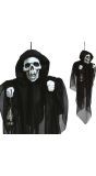 Hangdecoratie skelet met tuniek en lantaarn 50 cm halloween