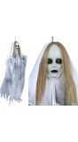 Hangdecoratie spookvrouw met licht, geluid en beweging 100 cm halloween