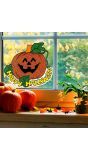 Happy halloween pompoen raam sticker