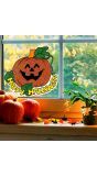 Happy halloween pompoen raam sticker