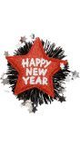 Happy New Year broche rood
