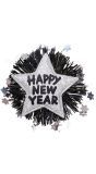 Happy New Year broche zilver