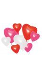 Hartvormige ballonnen rood roze wit 8 stuks