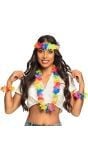 Hawaii bloemen accessoires regenboog