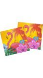 Hawaii flamingo servetten 12x