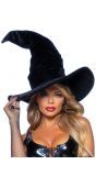 Heksen hoed fluweel zwart
