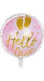 Hello girl folieballon roze