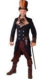 Heren steampunk slipjas zwart