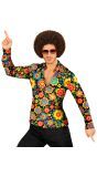 Hippie blouse vrolijke bloemen mannen