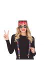 Hippie hoofdband, bril en bretels