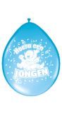 Hoera een jongen blauwe ballonnen 8 stuks