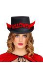 Hoge halloween hoed zwart-rood